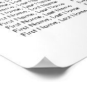 埃っぽい青とブルゴーニュ結婚のシーティングチャート ポスター (角)