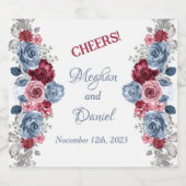 埃っぽい青とブルゴーニュ結婚の スパークリングワインラベル (シングルラベル)