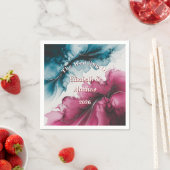 埃っぽい青とブルゴーニュ結婚ーの渦 スタンダードカクテルナプキン (インサイチュ)