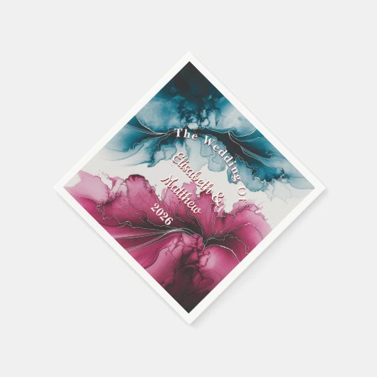 埃っぽい青とブルゴーニュ結婚ーの渦 スタンダードカクテルナプキン (角)