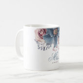 埃っぽい青とメイヴ結婚のフローラのミセスかミスターの コーヒーマグカップ (正面左)