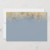 埃っぽい青と金ゴールドが私の花嫁になる 招待状 (裏面)