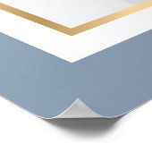 埃っぽい青と金ゴールド写真結婚のウェルカムサイン ポスター (角)