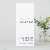 埃っぽい青の予約結婚席のラベル 招待状 (スタンド正面)