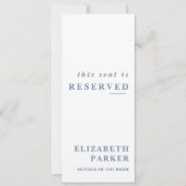 埃っぽい青の予約結婚席のラベル 招待状 (正面)