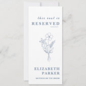 埃っぽい青の予約結婚席のラベル 招待状 (正面)