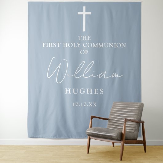 埃っぽい青の最初の聖なる聖餐式の写真の背景 タペストリー (インサイチュ)