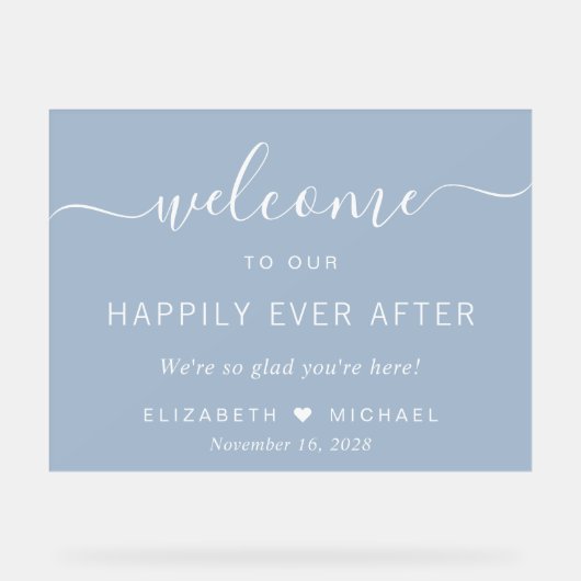 埃っぽい青の歓迎の後で幸結婚福に アクリルサイン (正面)