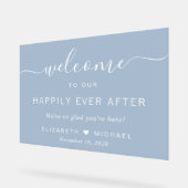 埃っぽい青の歓迎の後で幸結婚福に アクリルサイン (傾斜)