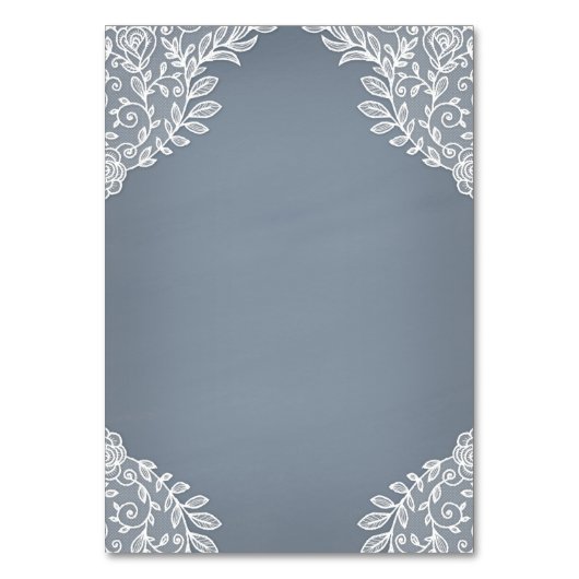 埃っぽい青レースのメイスン結婚ジャーのエンクロージャカード テーブルナンバー (裏面)