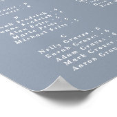 埃っぽい青色のア結婚ルファベースの座席表 ポスター (角)