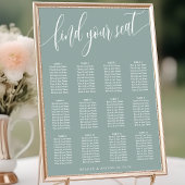 埃の多いシンプルティール（緑がかった色）結婚の座席表 ポスター