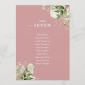 埃の多いバラの緑のシーティングプランのテーブル番号 招待状 (正面)