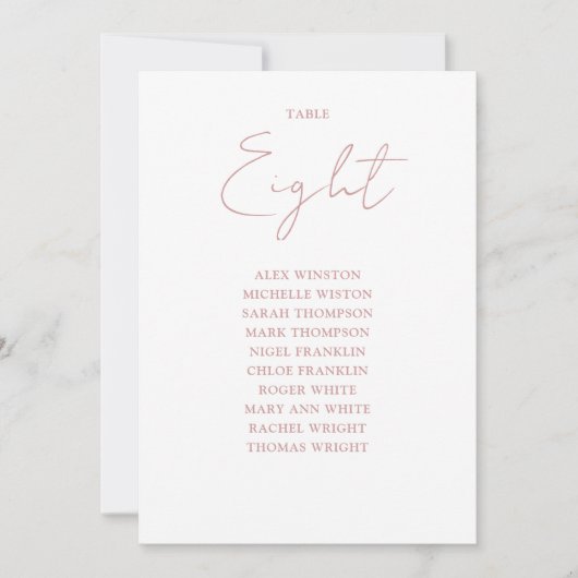 埃の多いモダンバラ座席表の番号 招待状 (正面)