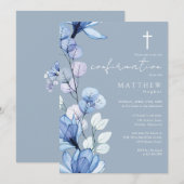 埃の多い青の透明フローラの確認 招待状 (正面/裏面)