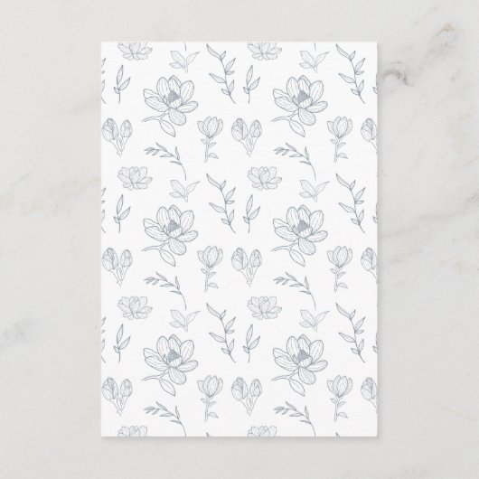 埃の多い青クラシカルフローラ結婚の詳細カード エンクロージャーカード (裏面)