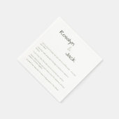 埃の緑の手書きカジュアルおもしろいファクトのナプキン スタンダードカクテルナプキン (角)