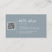 埃の青モダンいスミニマルクリプトQRコード 名刺 (裏面)