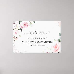 埃エレガントの多いバラと灰色の結婚装飾 キャンバスプリント