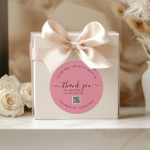 埃バラカスタムQRコード付きステッカーありがとう ラウンドシール