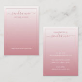 埃バラ赤面ピンクグラデーションジュエリー表示カード 名刺 (正面/裏面)