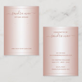 埃バラ赤面ピンクグラデーションジュエリー表示カード 名刺 (正面/裏面)