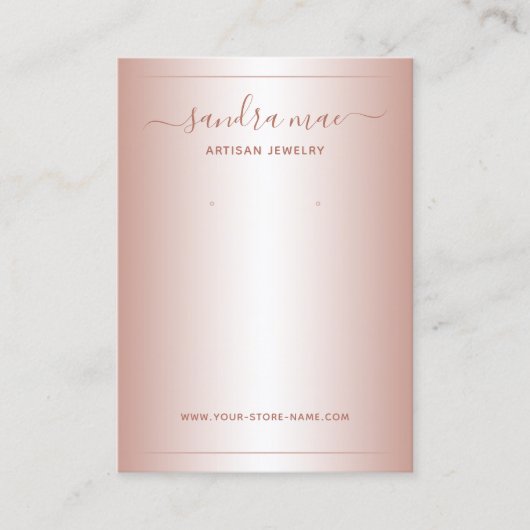 埃バラ赤面ピンクグラデーションジュエリー表示カード 名刺 (正面)
