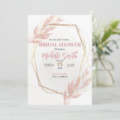 埃バラ金ゴールドユーカリフローラブライダルシャワー 招待状 (スタンド正面)