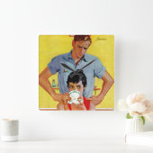 埋め合わせに遅過ぎる スクエア壁時計 (ホーム)