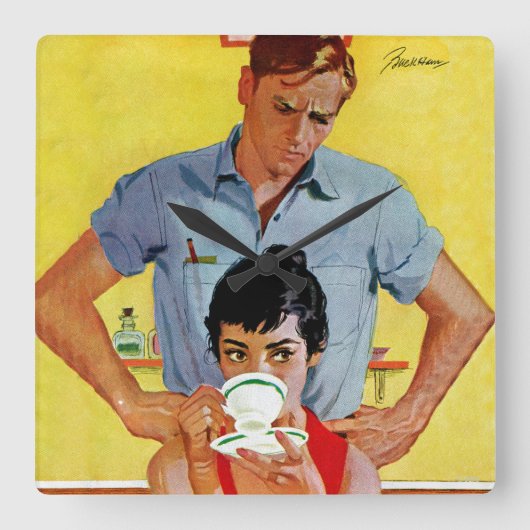 埋め合わせに遅過ぎる スクエア壁時計 (正面)