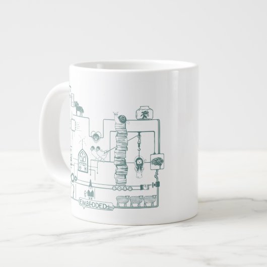 埋め込みタイトルが消えたマグカップ ジャンボコーヒーマグカップ (正面左)