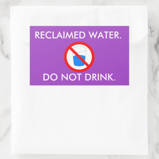 埋め込み水記号の長方形のシール 長方形シール (バッグ)