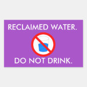 埋め込み水記号の長方形のシール 長方形シール (正面)