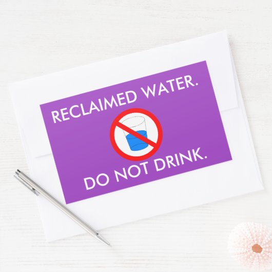 埋め込み水記号の長方形のシール 長方形シール (封筒)