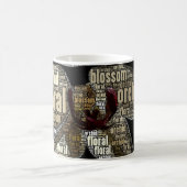 埋め込み蘭、フローラ、花、タイポグラフィ コーヒーマグカップ (中央)