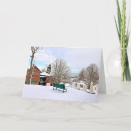 埋葬丘からの眺めが望めるベンチ カード