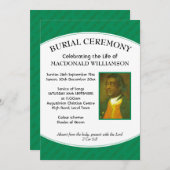 埋葬式 | フォト | Green | 葬儀 招待状 (正面/裏面)