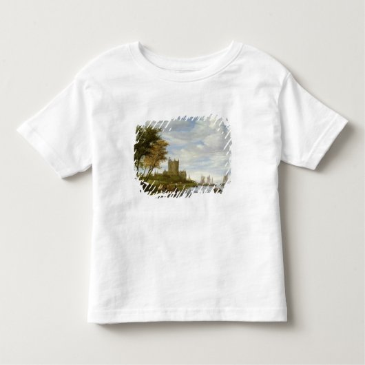 城が付いている川の河口 トドラーTシャツ (正面)