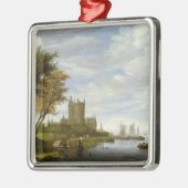 城が付いている川の河口 メタルオーナメント (左)