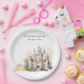 城とキャリッジのツインベイビーシャワー ペーパープレート (パーティー)