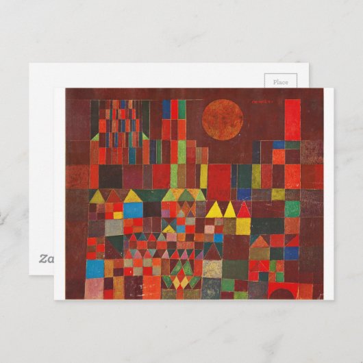 城と太陽、ポール・クレー表現主義フィギュア ポストカード (正面/裏面)