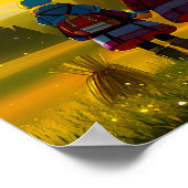 城と牧草地のプリントポスター ポスター (角)