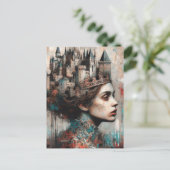 城と王冠のおとぎ話の女王|過去記事 ポストカード (スタンド正面)