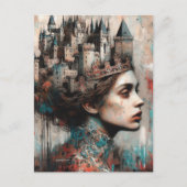 城と王冠のおとぎ話の女王|過去記事 ポストカード (正面)
