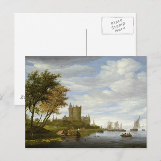 城のある河口 ポストカード (正面/裏面)