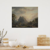 城のある風景 – Paul Sandby - c1808 ポスター (キッチン)