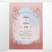 城のおとぎ話の本結婚三折 三つ折り招待状 (内部中)