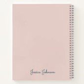 城のお洒落ピンクのスパイラルパターン ノートブック (裏面)