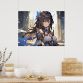 城のアニメメイジの少女 ポスター (キッチン)