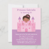 城のアフリカ系アメリカ人のプリンセスの誕生会 招待状 (正面)